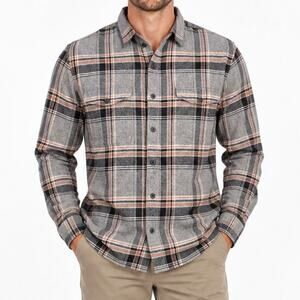 Lucky Brand Saturday Stretch Plaid Flannel Shirt Medium